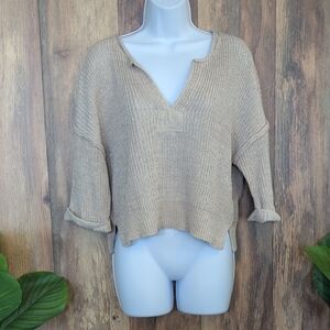 Gimmicks by BKE V-Neck Knit Crop Sweater M M681